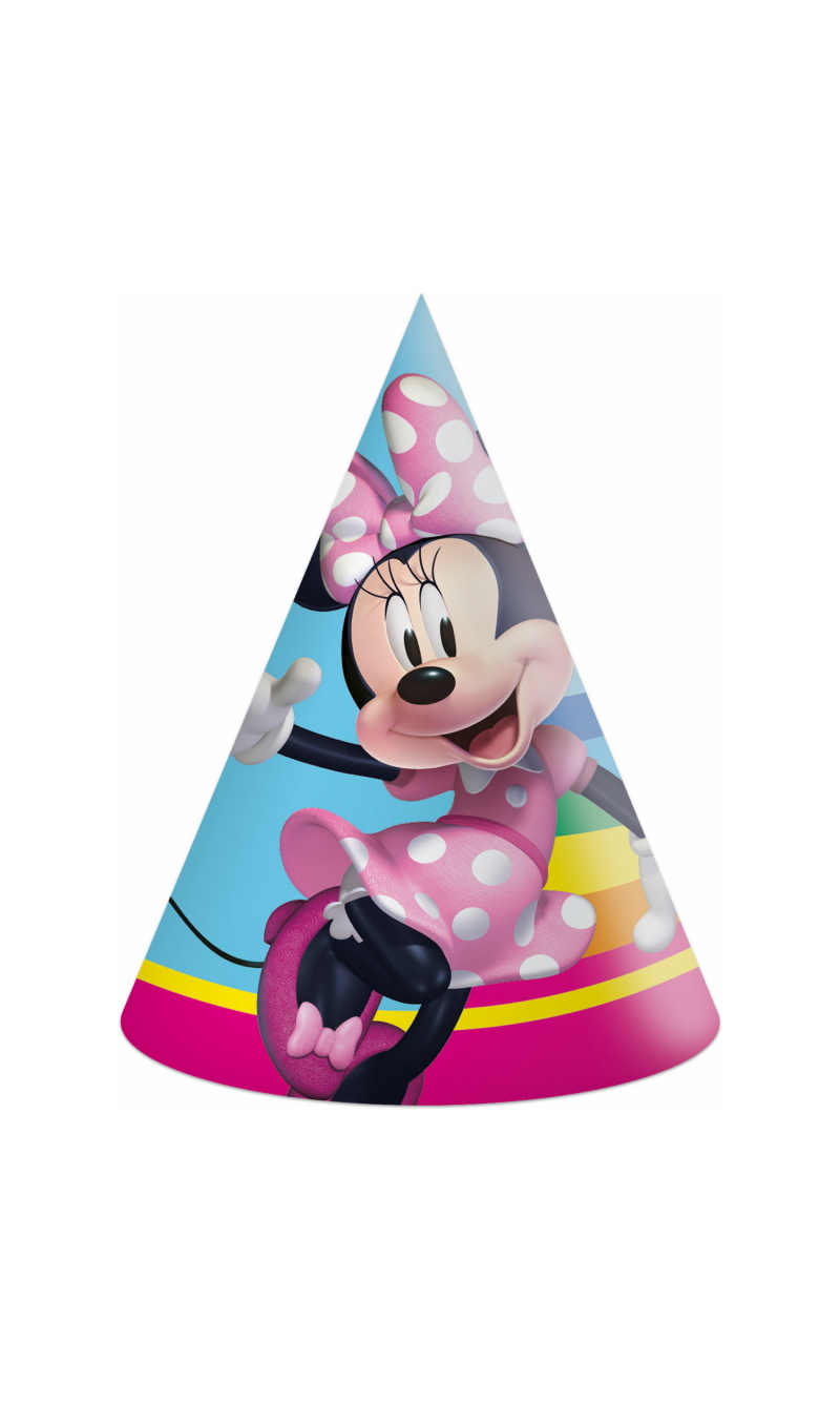 Minnie Rainbow Make Me Smile FSC Paper Hats - 6pk