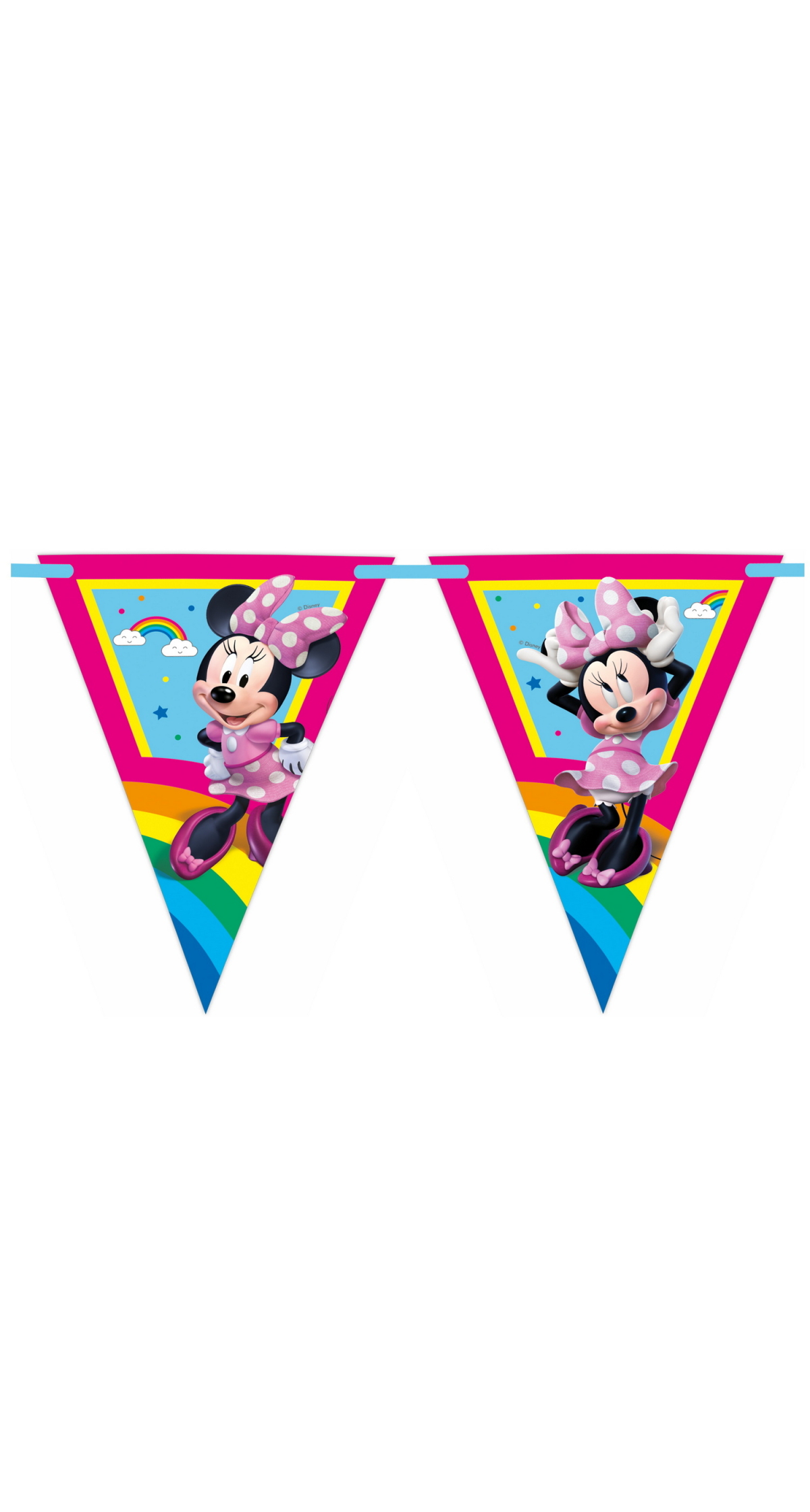Minnie Rainbow Make Me Smile Paper Triangle Flag Banner (9 Flags)