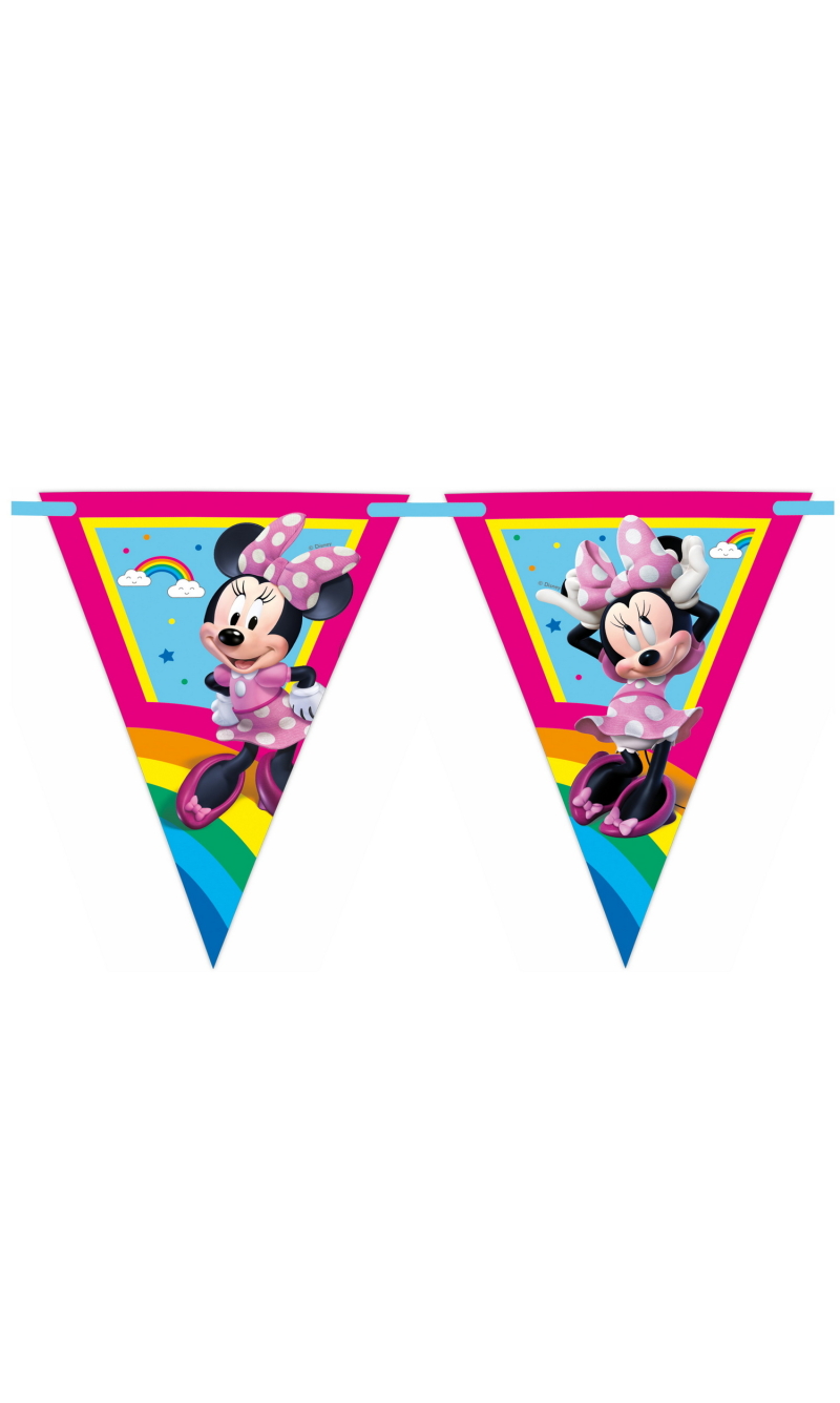 Minnie Rainbow Make Me Smile Paper Triangle Flag Banner (9 Flags)