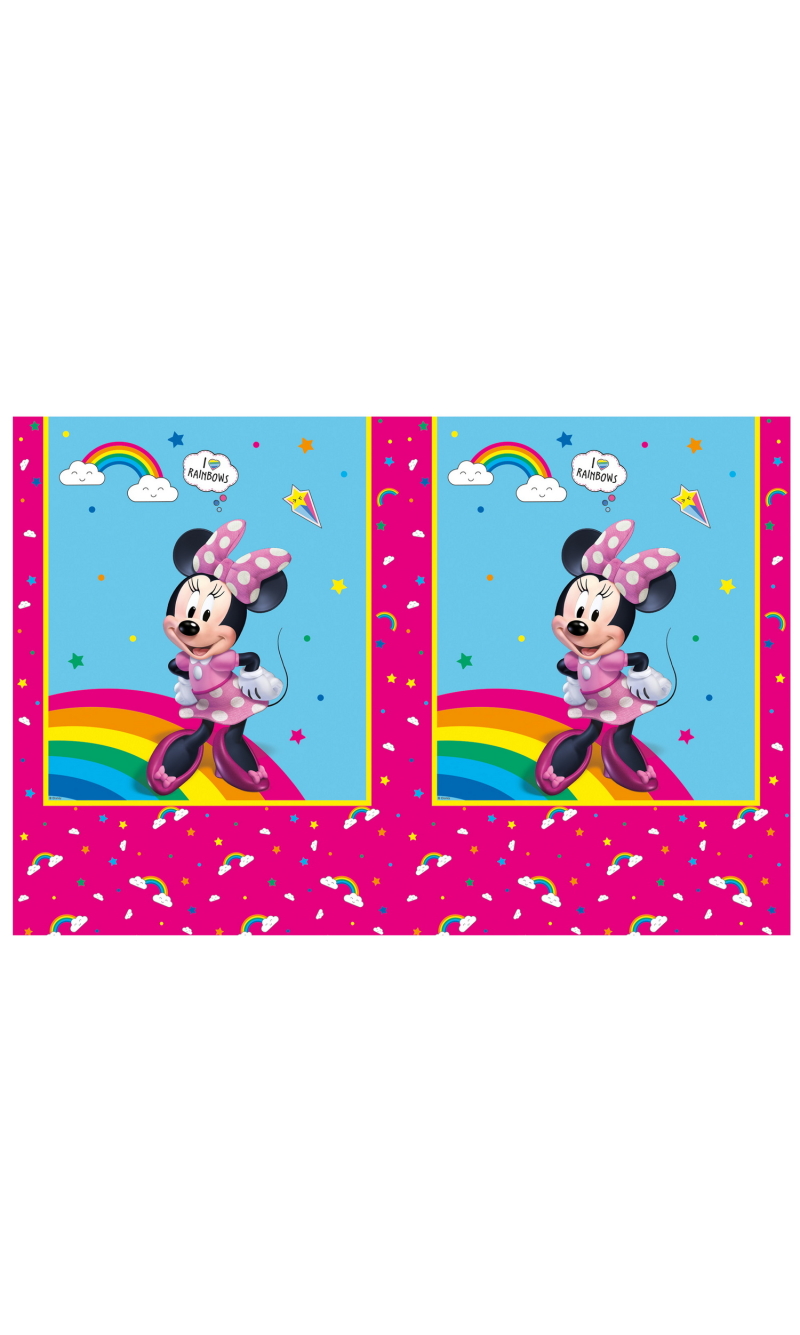 Minnie Rainbow Make Me Smile Plastic Tablecover 120x180cm