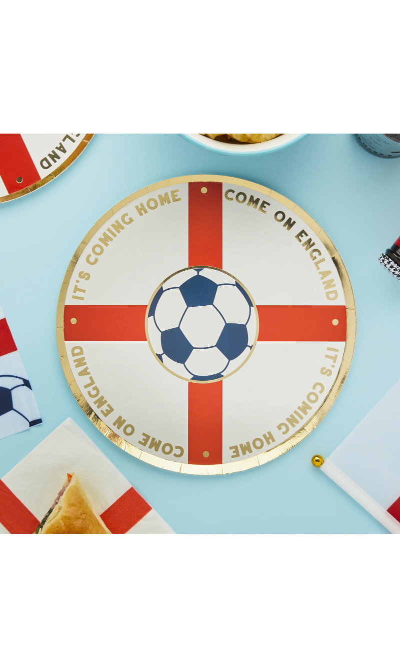 Come On England Paper Plates - 8pk