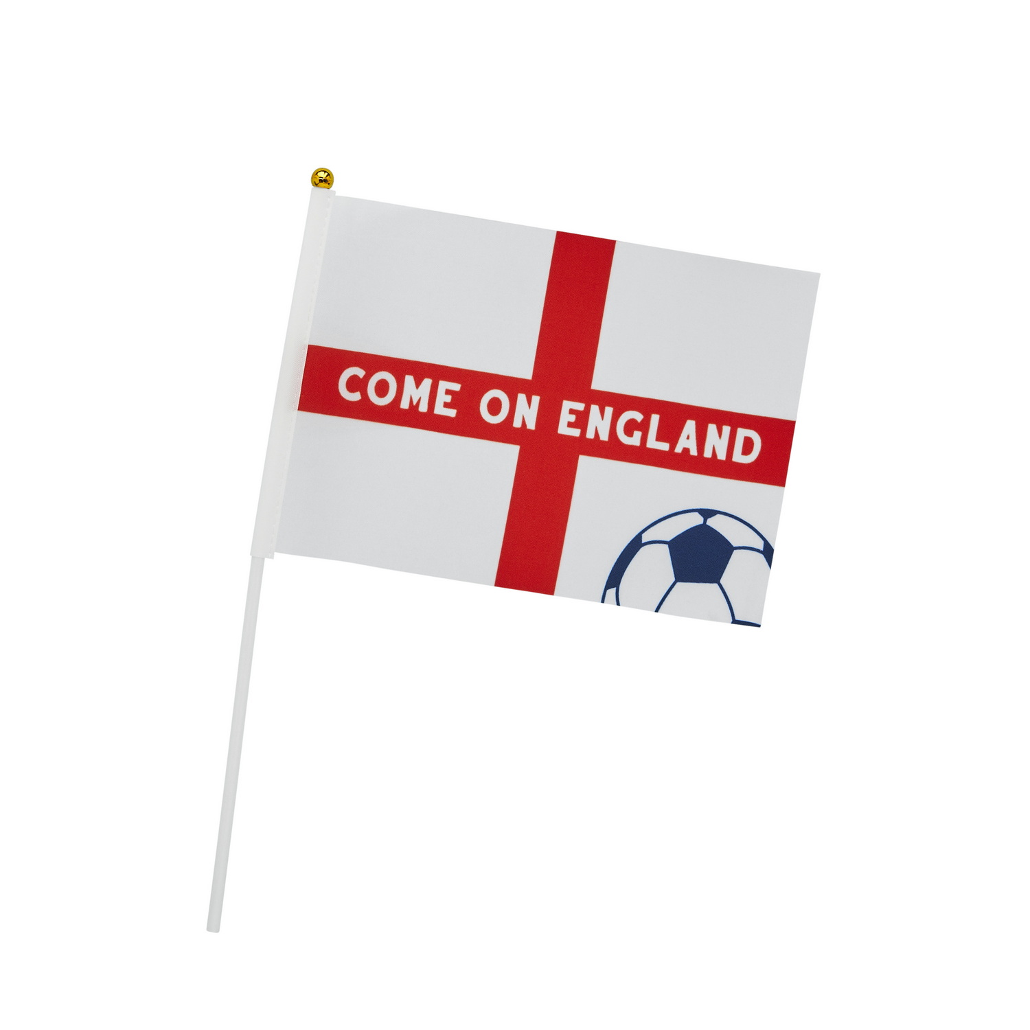 Come On England Polyester Small Waving Flags - 6pk