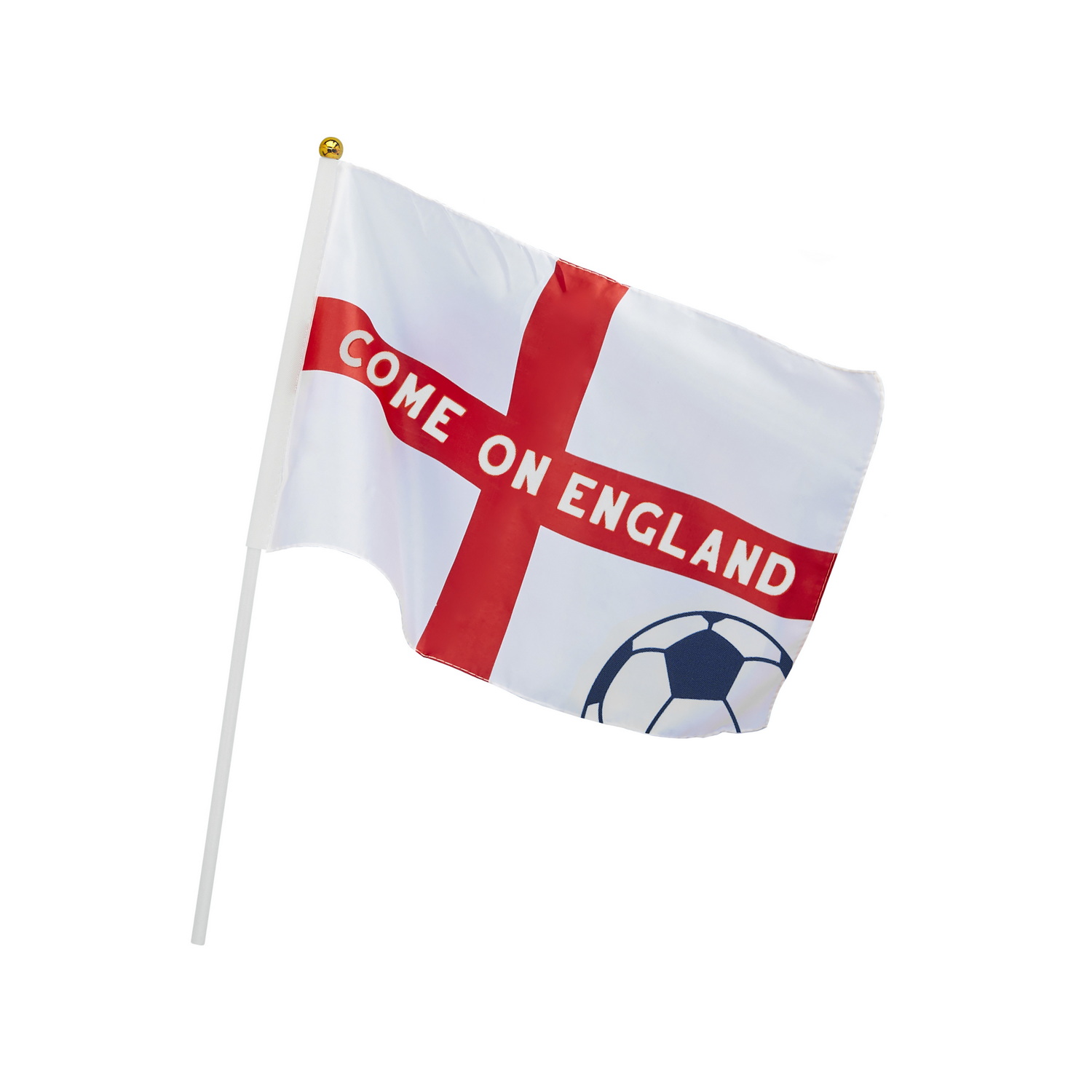 Come On England Polyester Large Waving Flags - 6pk