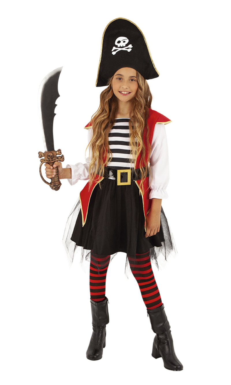 Swashbuckler Pirate Girl Costume - Age 3 to 4 Years