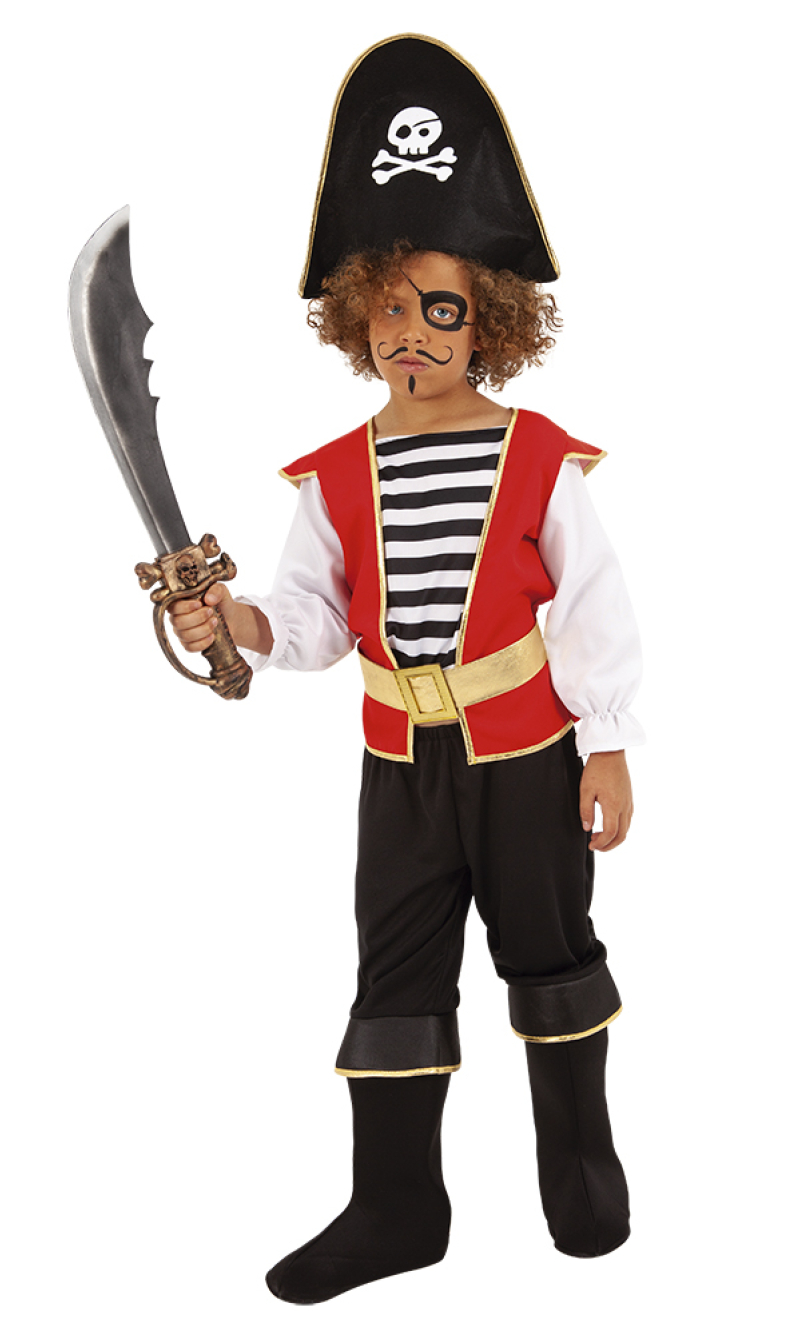 Swashbuckler Pirate Boy Costume - Age 3 to 4 Years