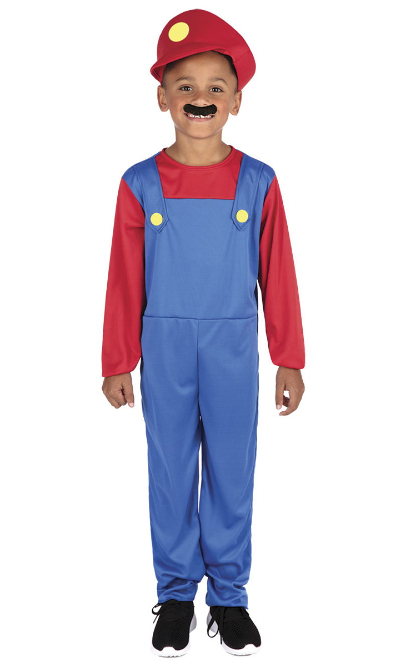 Mario Plumber Classic Costume - Age 11 to 13 Years