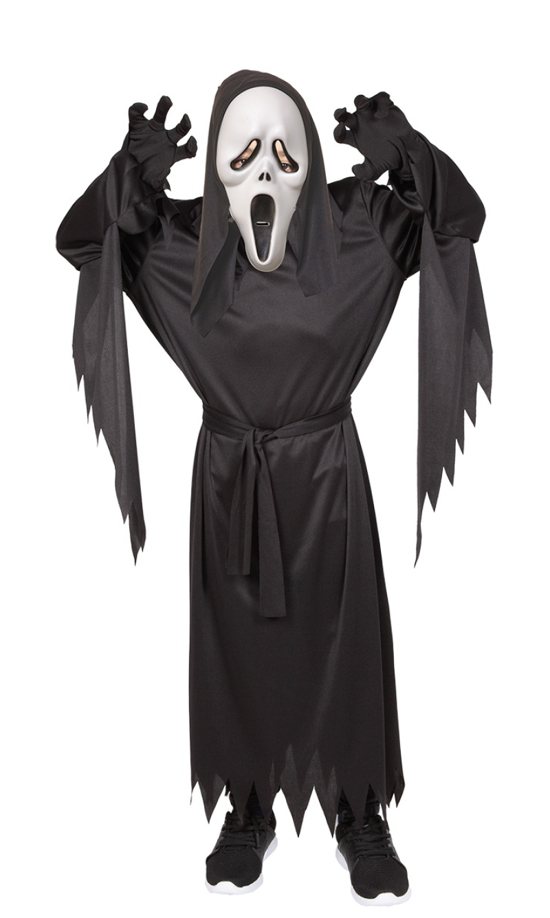 Scary Ghost Face Scream Unisex Costume - Age 11 to 13 Years