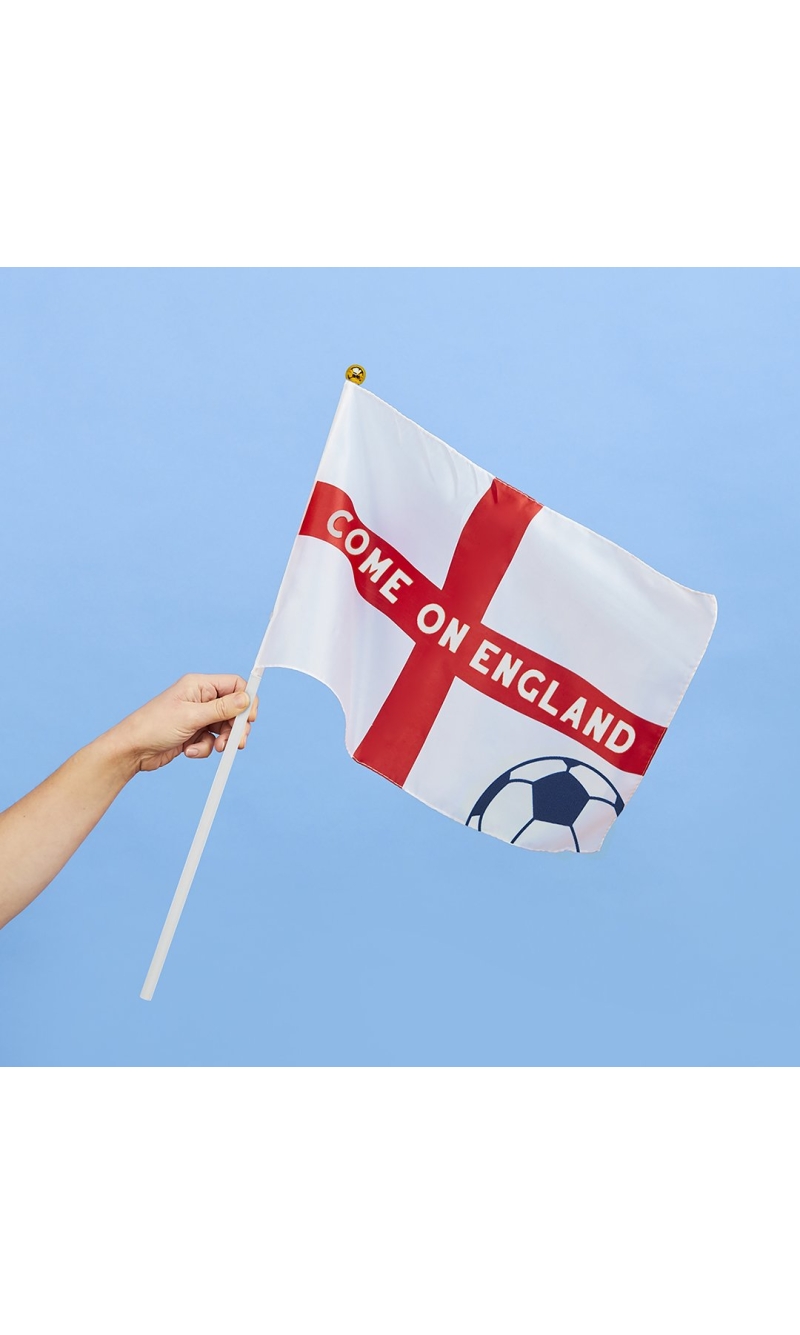 Come On England Polyester Large Waving Flags - 6pk