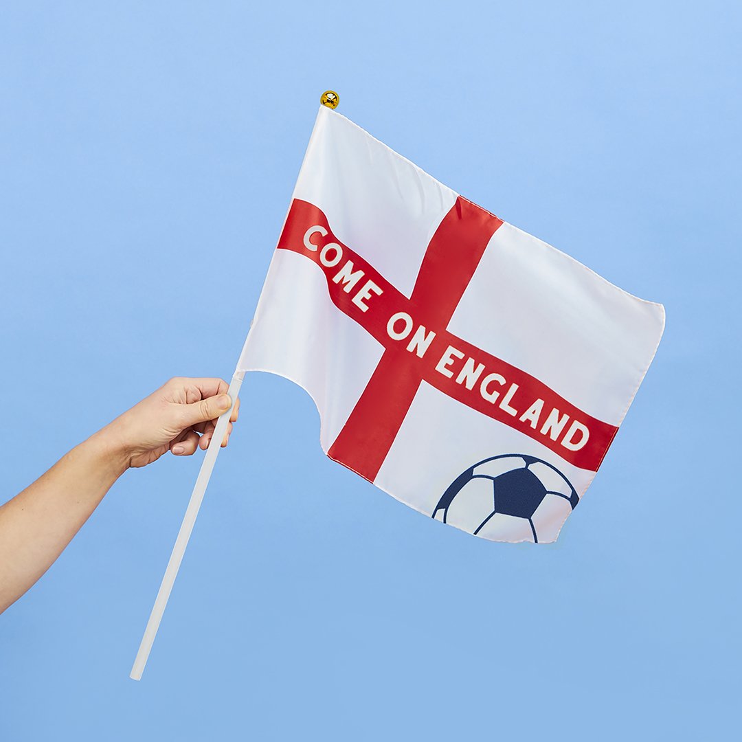 Come On England Polyester Large Waving Flags - 6pk