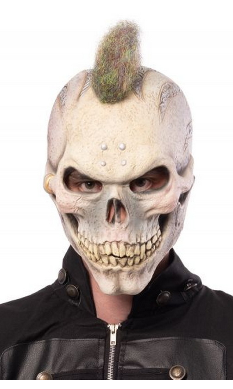 Latex Skull Punk Mask - Adult One Size