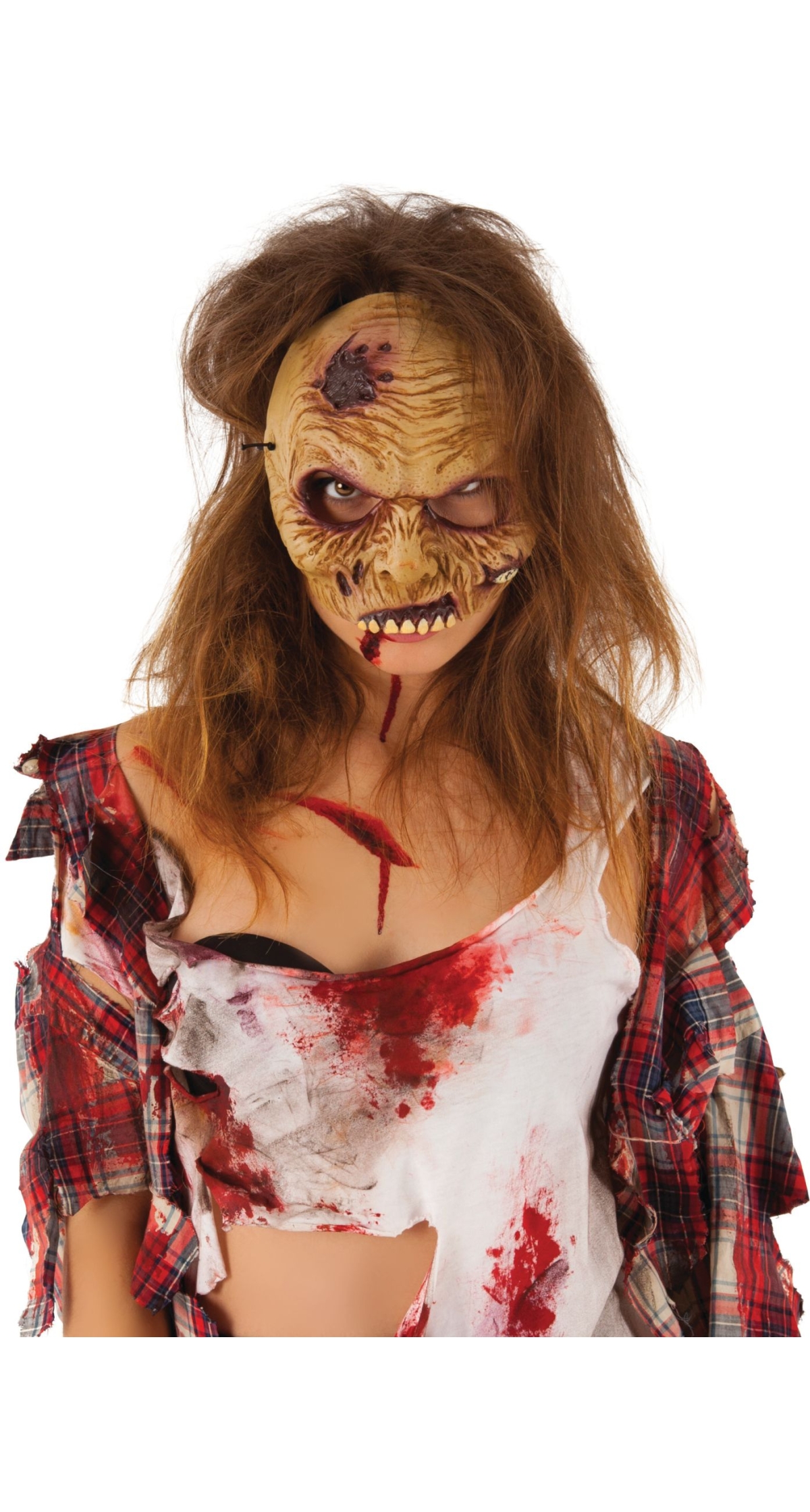 Zombie Half Face Mask - Adult One Size