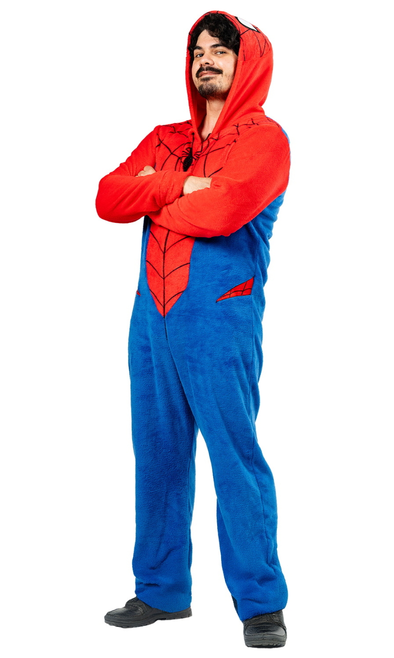 Official Licensed Onesie Spiderman Costume - Adult Size Extra Large