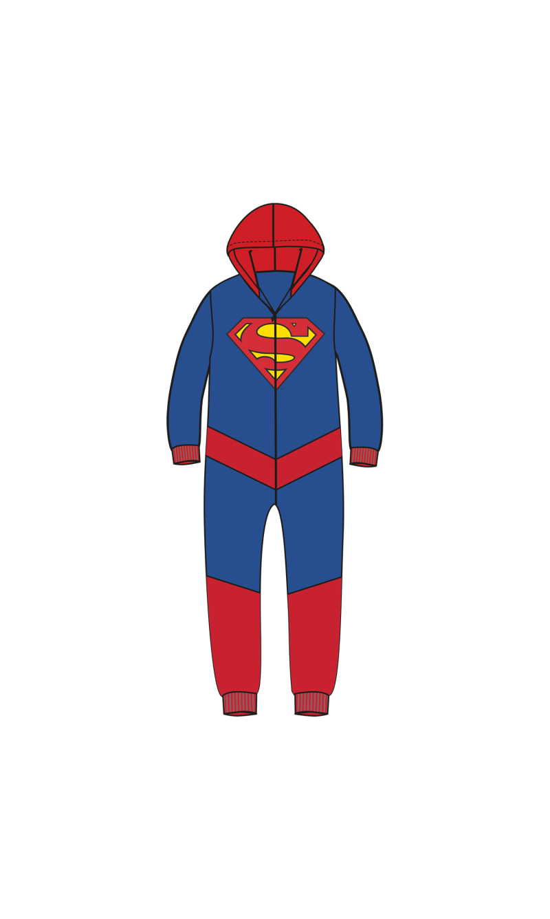 Official Licensed Onesie Superman Costume - Adult Size Extra Large