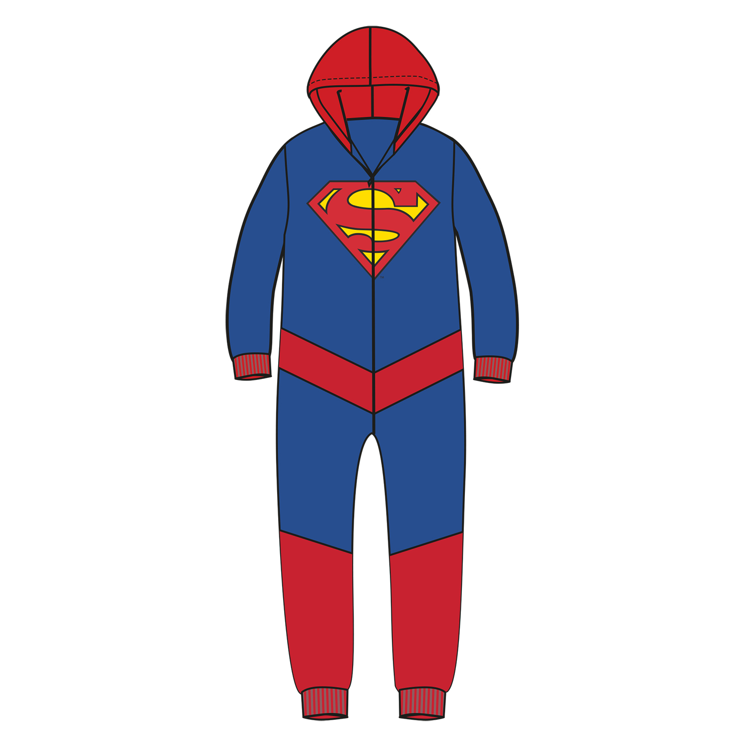 Official Licensed Onesie Superman Costume - Adult Size Extra Large