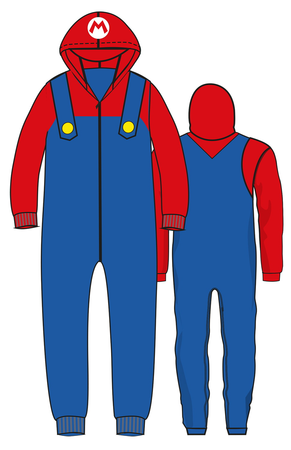 Official Licensed Onesie Super Mario Costume - Adult Size Small