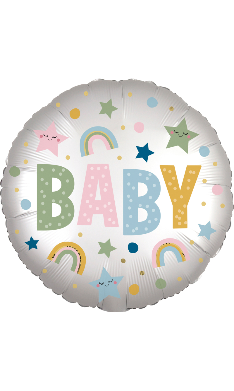 Standard Satin Infused Natural Baby Foil Balloon 43cm