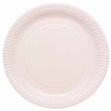 Solid Color Party Paper Plates 23cm Light Pink (Marshmallow) - 8pk