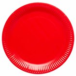Solid Color Party Paper Plates 23cm Red (Fiesta) - 8pk