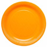 Solid Color Party Paper Plates 23cm Orange (Pumpkin) - 8pk