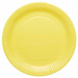 Solid Color Party Paper Plates 23cm Yellow (Buttercup) - 8pk