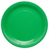 Solid Color Party Paper Plates 23cm Green (Evergreen) - 8pk