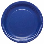 Solid Color Party Paper Plates 23cm Blue (Blueberry) - 8pk