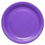 Solid Color Party Paper Plates 23cm Purple (Grape) - 8pk