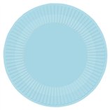 Solid Color Party Paper Plates 23cm Light Blue (Clear Sky) - 8pk