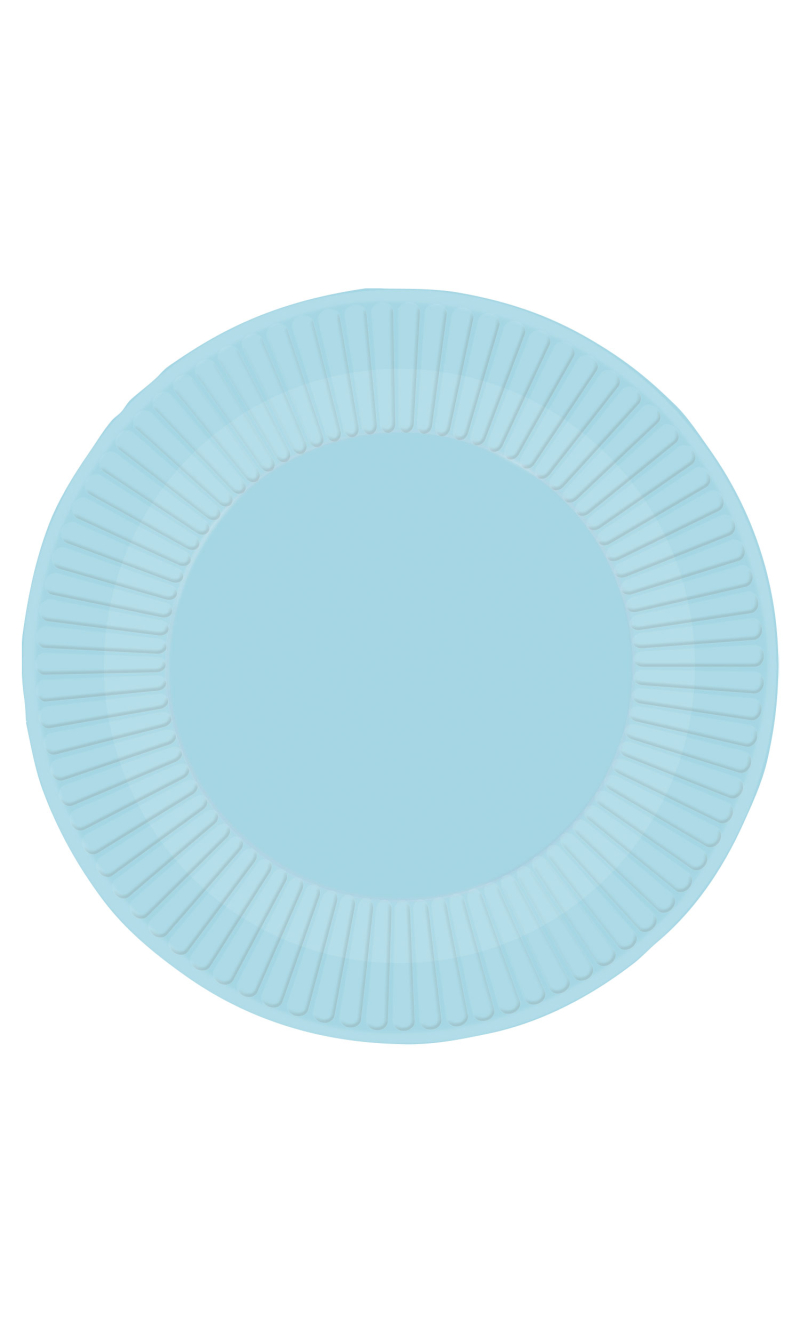 Solid Color Party Paper Plates 23cm Light Blue (Clear Sky) - 8pk