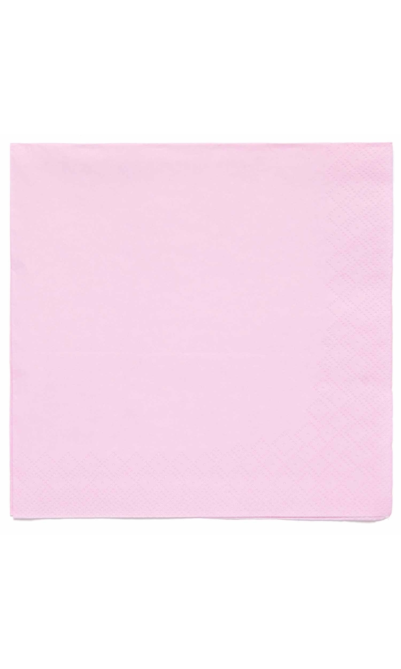 Solid Color Party Napkins 33x33cm Light Pink (Marshmallow) - 20pk