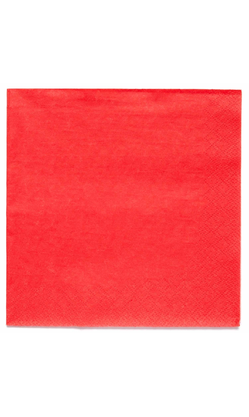 Solid Color Party Napkins 33x33cm Red (Fiesta) - 20pk