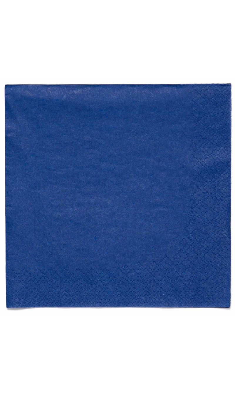 Solid Color Party Napkins 33x33cm Blue (Blueberry) - 20pk