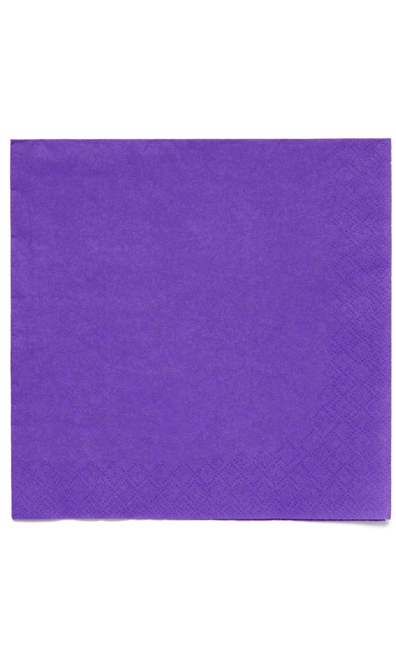 Solid Color Party Napkins 33x33cm Purple (Grape) - 20pk