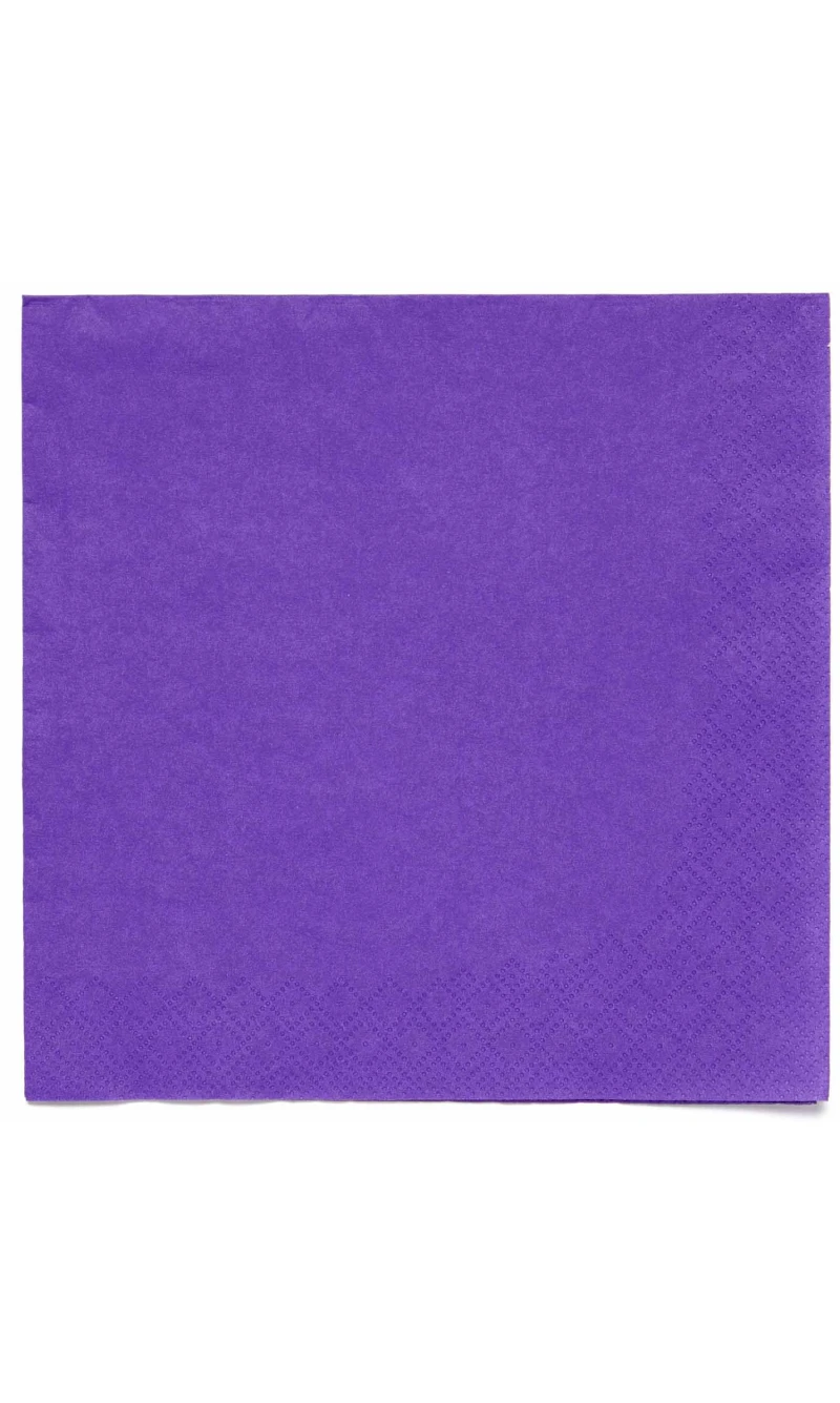 Solid Color Party Napkins 33x33cm Purple (Grape) - 20pk