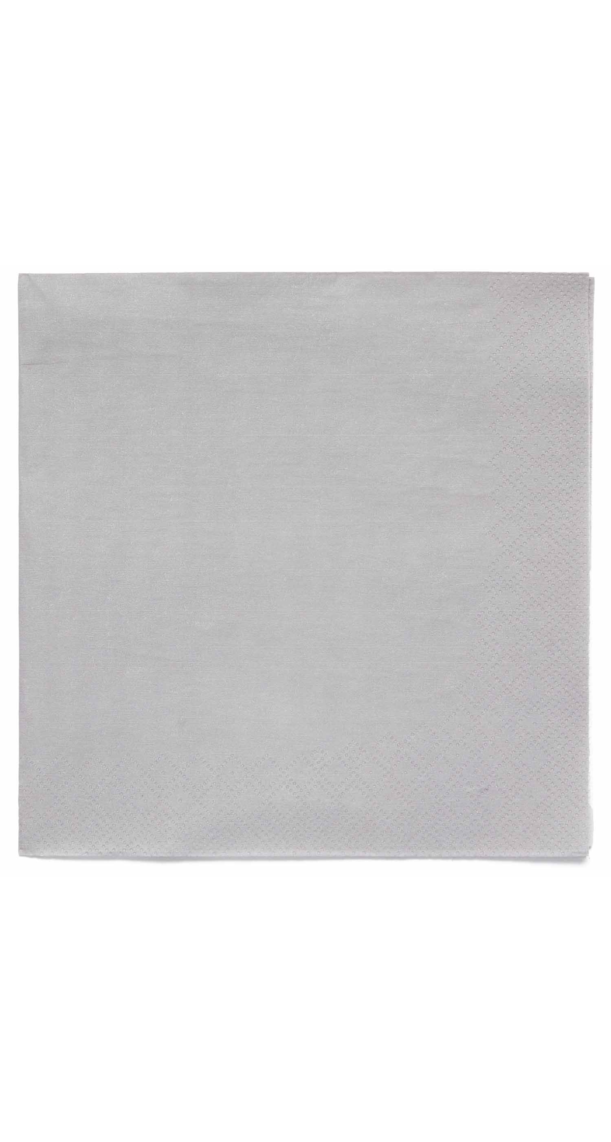 Solid Color Party Napkins 33x33cm Silver (Graphite) - 20pk