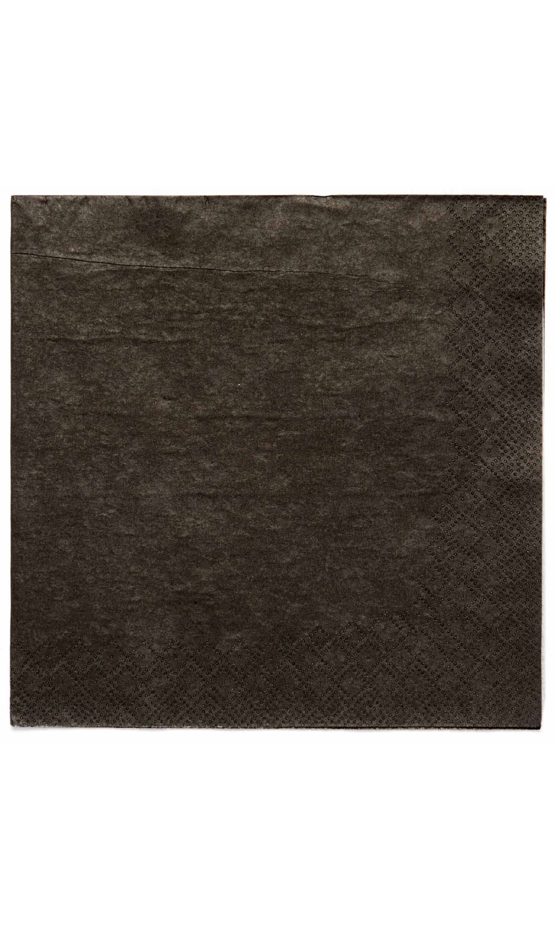 Solid Color Party Napkins 33x33cm Black (Charcole) - 20pk
