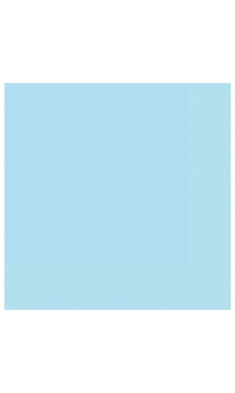 Solid Color Party Napkins 33x33cm Light Blue (Clear Sky) - 20pk