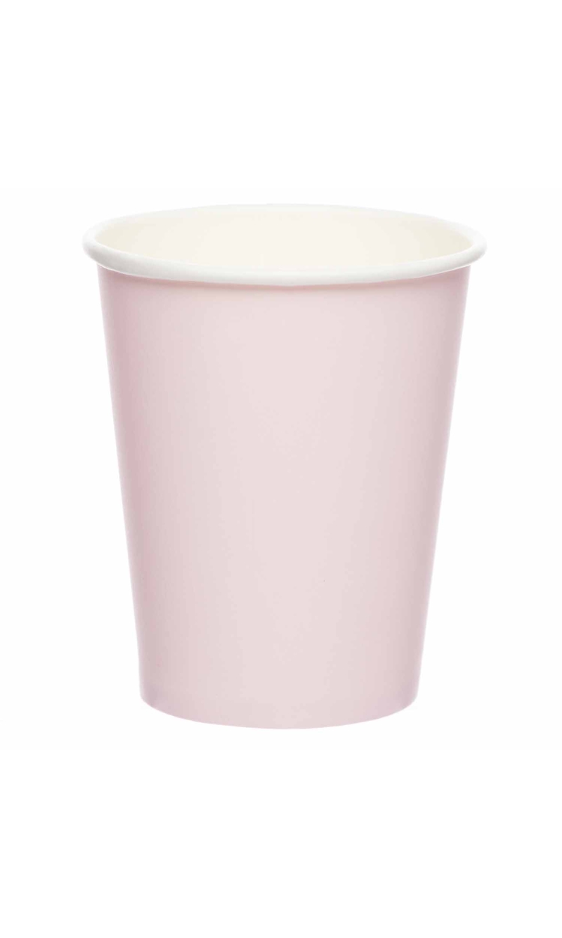 Solid Color Party Paper Cups 237ml Light Pink (Marshmallow) - 8pk