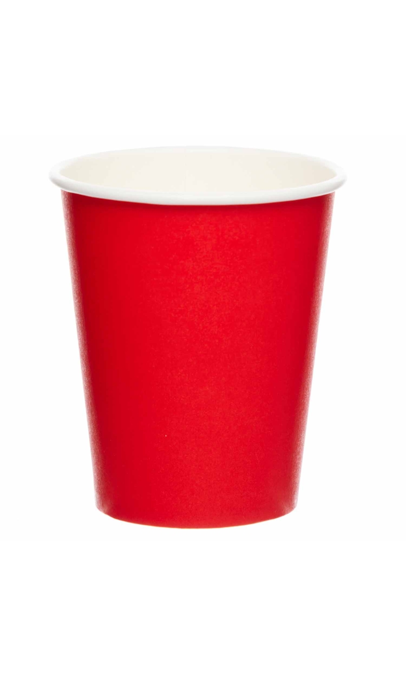 Solid Color Party Paper Cups 237ml Red (Fiesta) - 8pk