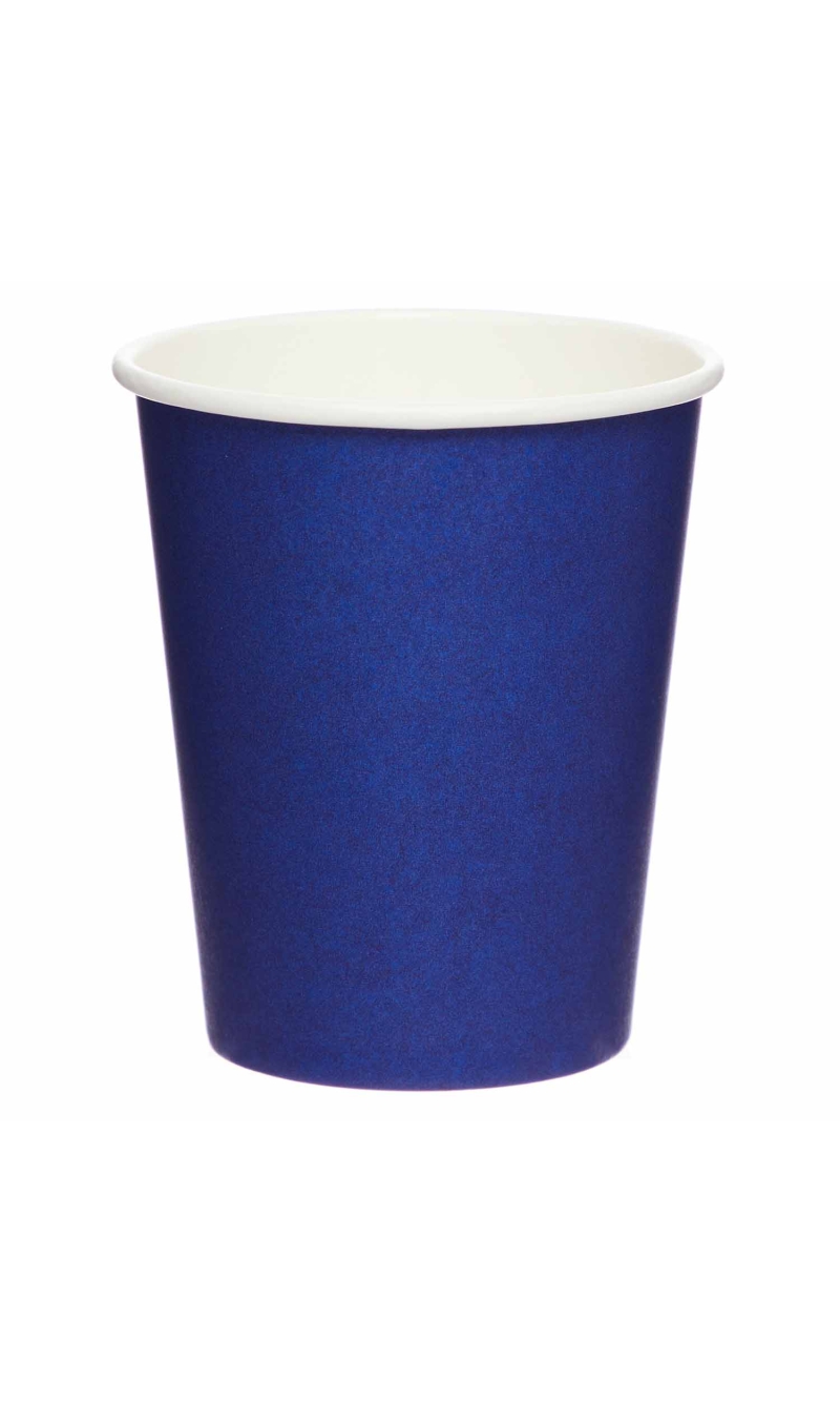Solid Color Party Paper Cups 237ml Blue (Blueberry) - 8pk