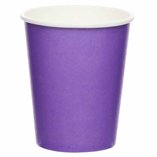 Solid Color Party Paper Cups 237ml Purple (Grape) - 8pk