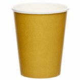 Solid Color Party Paper Cups 237ml Gold (Creme Brulee) - 8pk