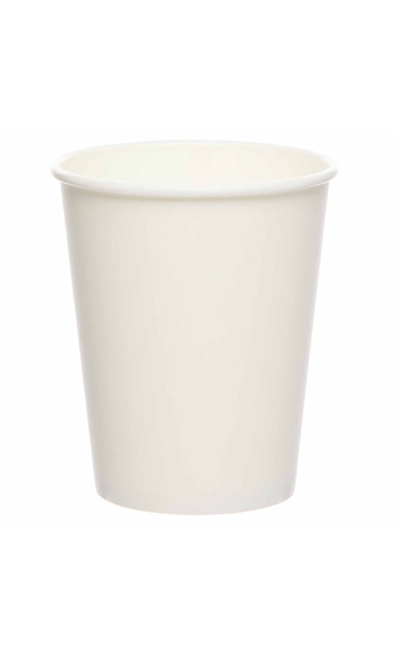 Solid Color Party Paper Cups 237ml White (Coconut) - 8pk