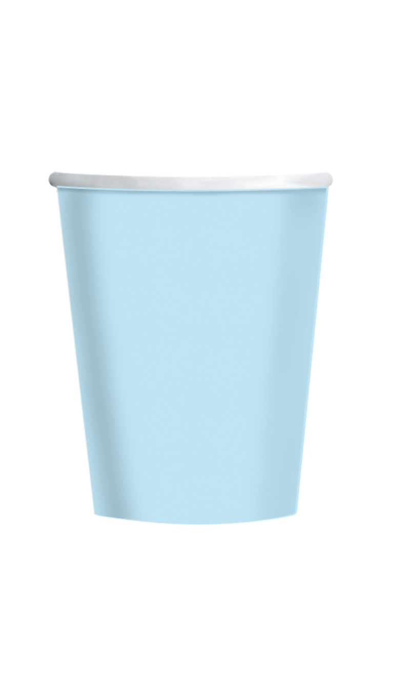 Solid Color Party Paper Cups 237ml Light Blue (Clear Sky) - 8pk