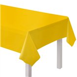 Solid Color Party Plastic Tablecover 137x274cm Yellow (Buttercup)