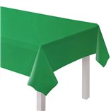 Solid Color Party Plastic Tablecover 137x274cm Green (Evergreen)
