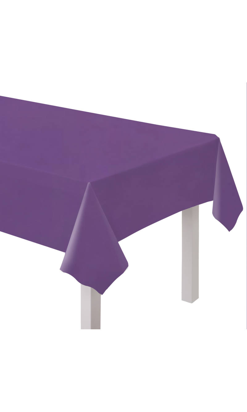 Solid Color Party Plastic Tablecover 137x274cm Purple (Grape)
