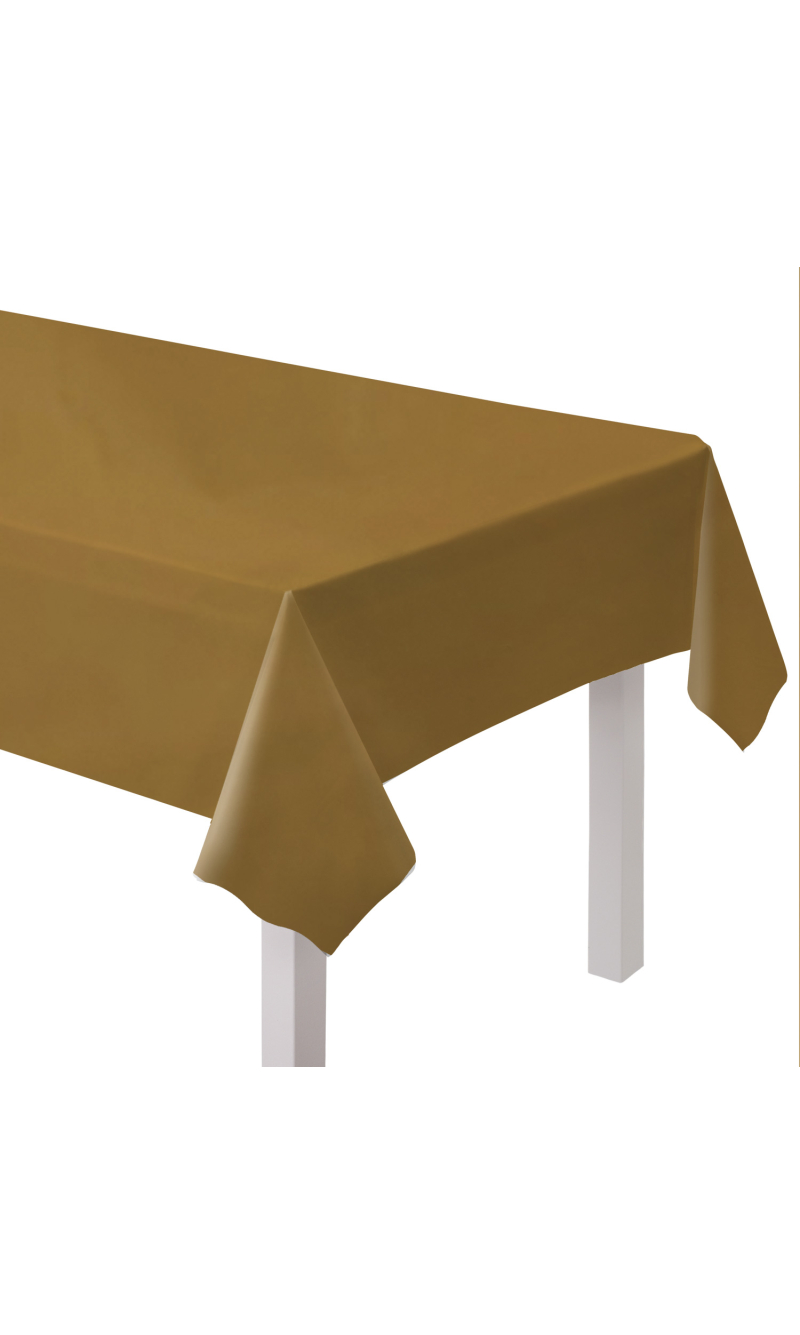 Solid Color Party Plastic Tablecover 137x274cm (Creme Brulee)