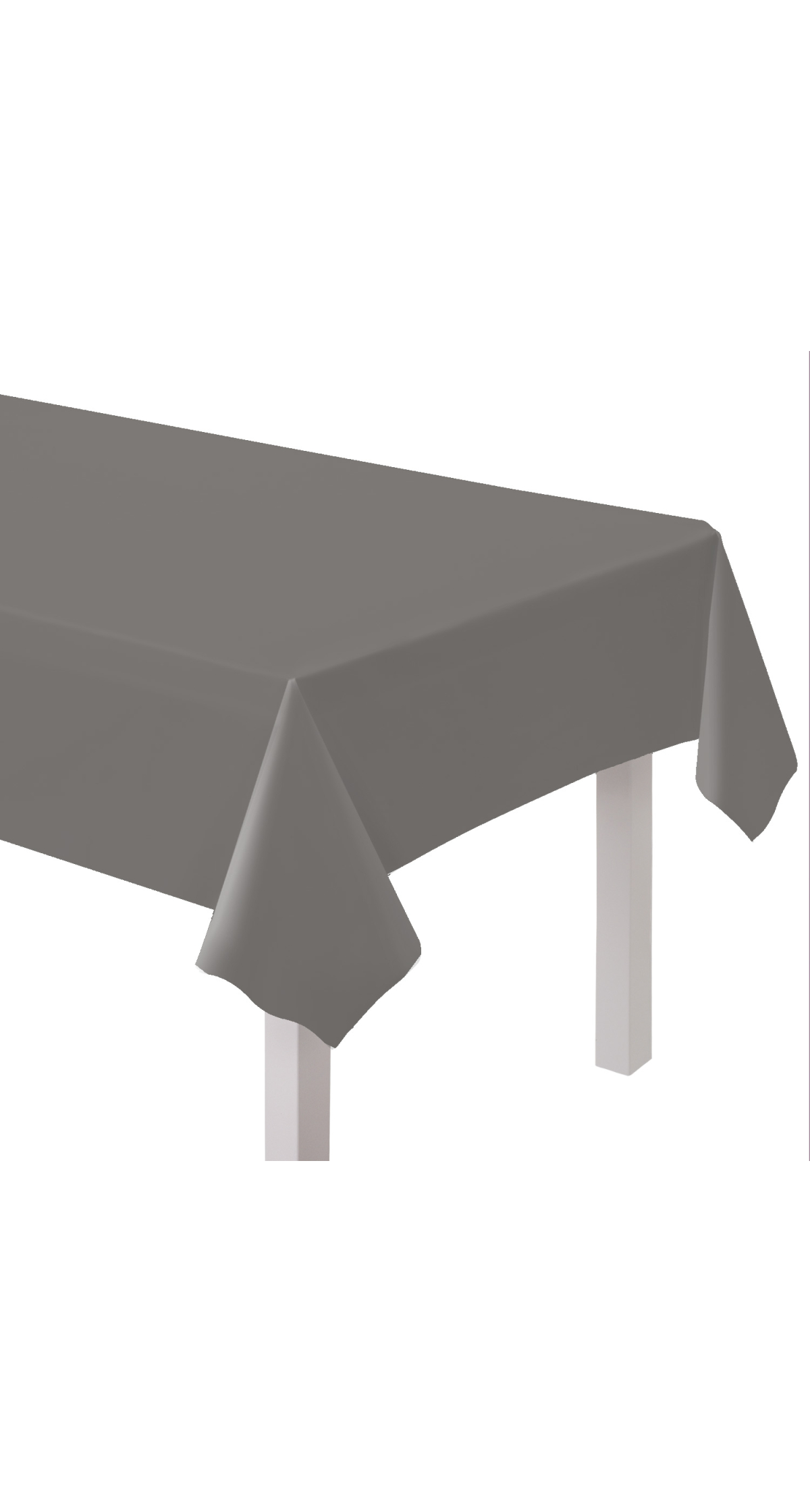Solid Color Party Plastic Tablecover 137x274cm Silver (Graphite)