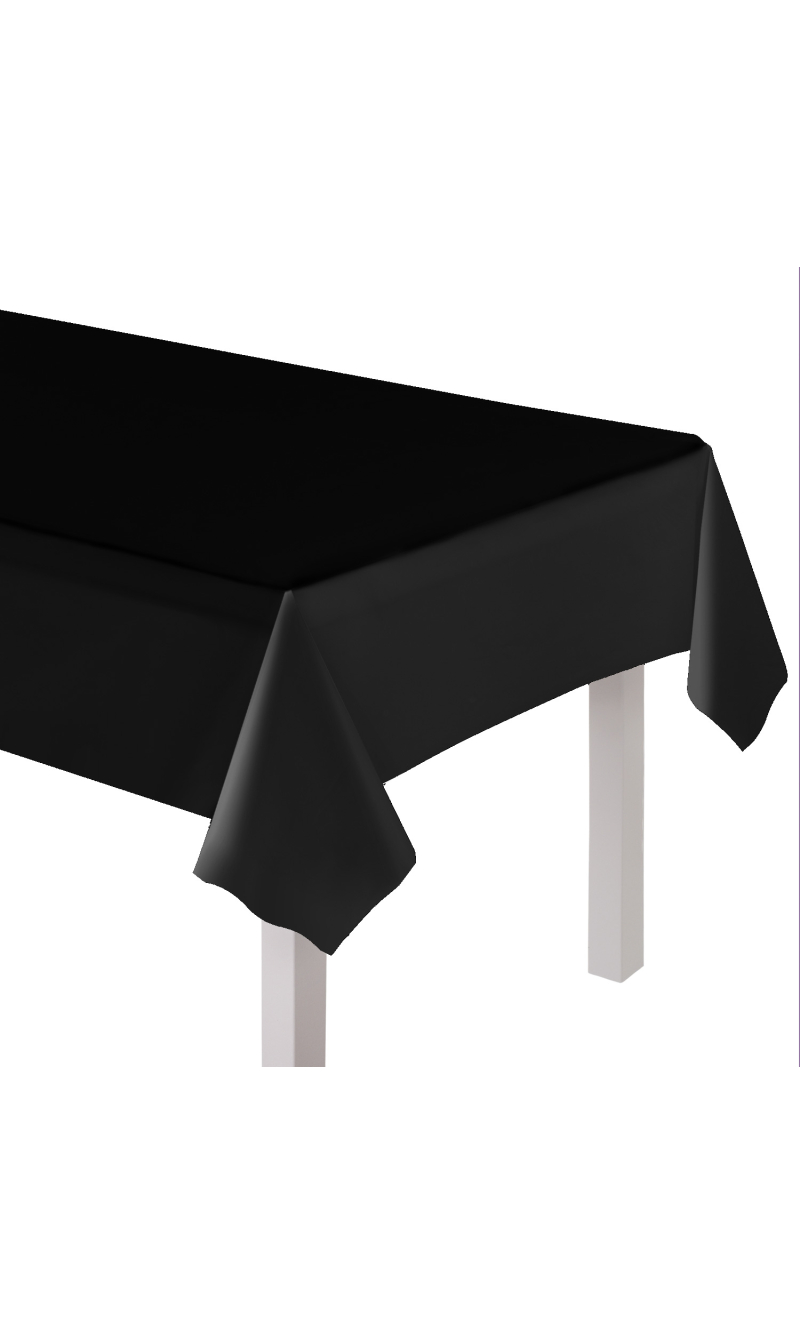 Solid Color Party Plastic Tablecover 137x274cm Black (Charcole)